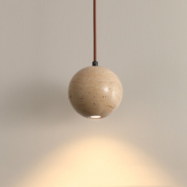 D11cm Travertine Small LED Pendant Light - 图片 2
