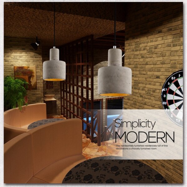 Cement LED Hanging Pendant Lamp - 图片 2