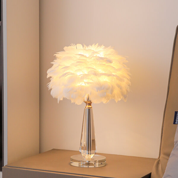 D30CM Crystal Feather Table Light - 图片 2