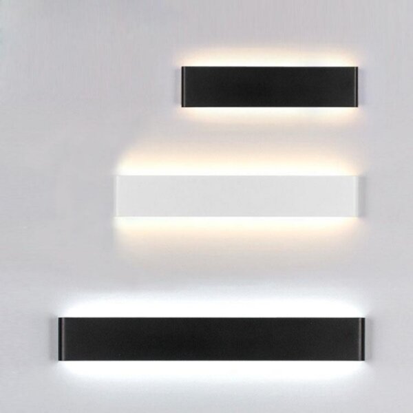 Iron Acrylic Black White LED Wall Lamp - 图片 2