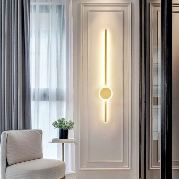 Silicone Golden Black Linear Wall Lamp - 图片 2