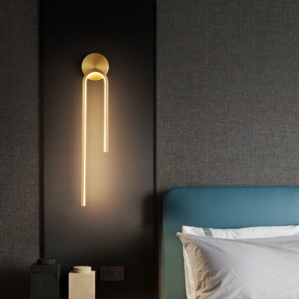 H55cm Iron Copper LED Wall Light - 图片 3