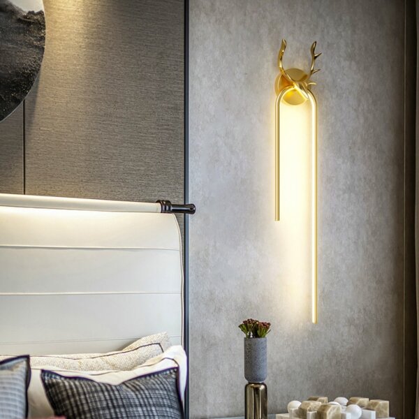 Black Golden LED Linear Wall Lamp - 图片 2