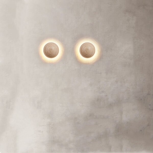 D15cm Yellow Travertine LED Wall Lamp - 图片 2