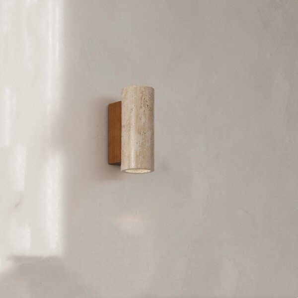 H16cm Wood Stone LED Wall Light - 图片 2