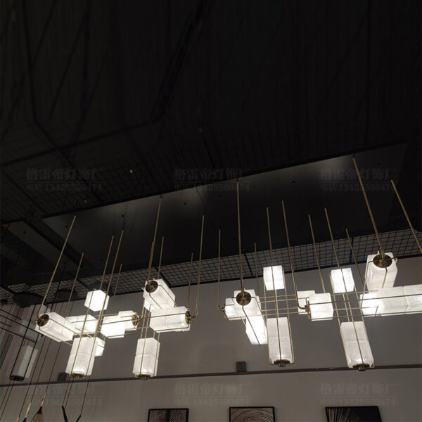 Golden Black Magic Cube Glass LED Pendant Light - 图片 2