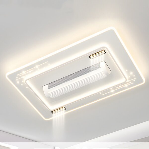 Round Rectangle Square Ceiling Fan Lamp - 图片 2