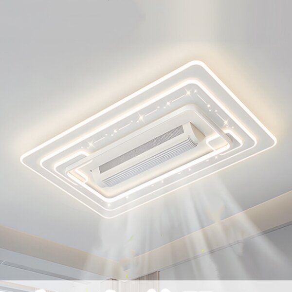 PC LED Leafless Ceiling Fan Light - 图片 2