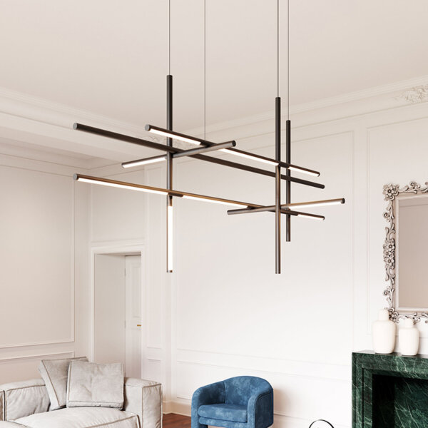 H33CM Iron Golden Black Maze Pendant Light - 图片 2