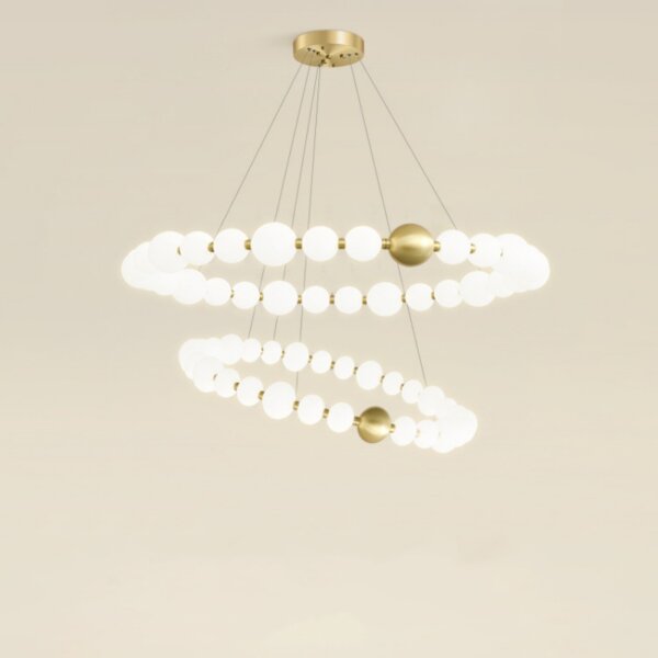 10-32 Heads PE Ball Gold Pendant Lamp - 图片 2
