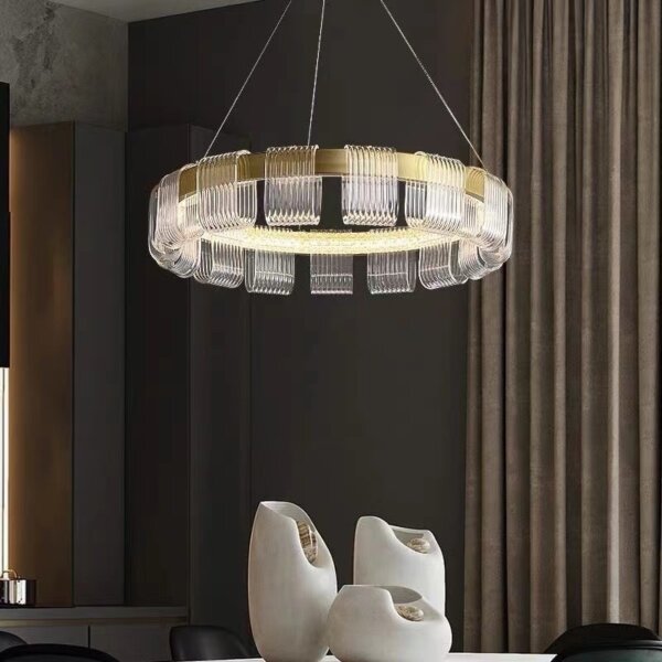 D100CM Copper Aluminum Ring Pendant Light - 图片 2