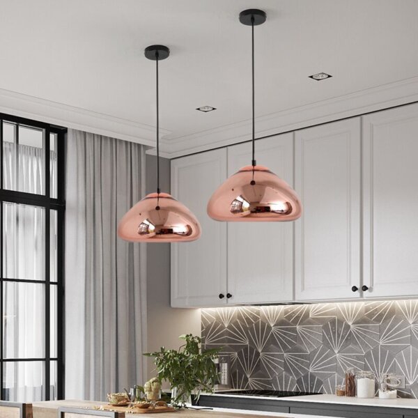 E27/E26 Gold Silver Gray Lava Glass Pendant Lamp - 图片 2