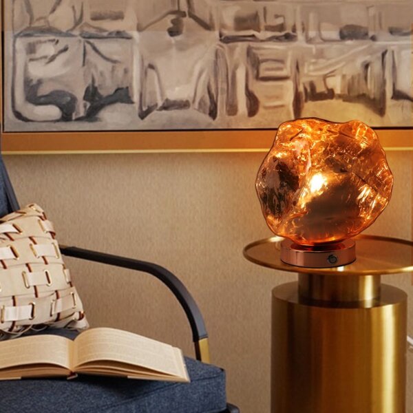 H20cm Aluminum Glass Table Light - 图片 2