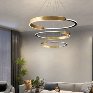 D120CM Aluminum Half Circle Black Pendant Lamp