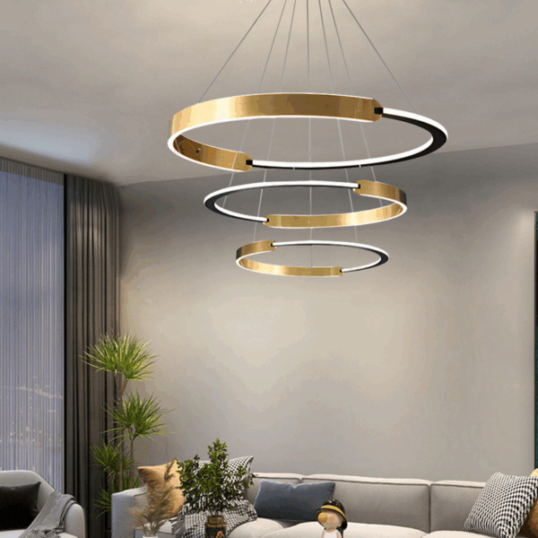 D120CM Aluminum Half Circle Black Pendant Lamp