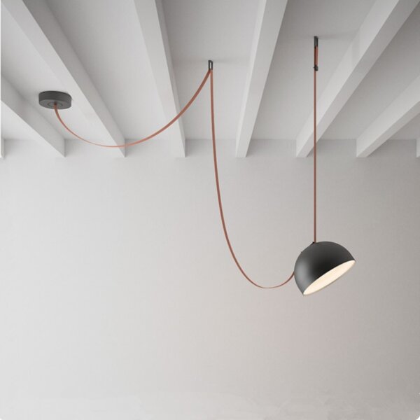 24W Belt Iron Orange Black Pendant Lamp - 图片 2