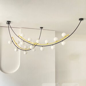 G9 Black Gold Glass Ball Iron Pendant Lamp