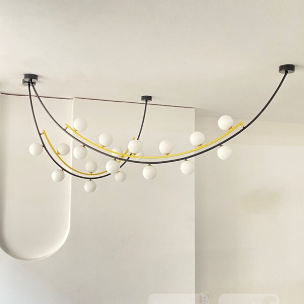 G9 Black Gold Glass Ball Iron Pendant Lamp