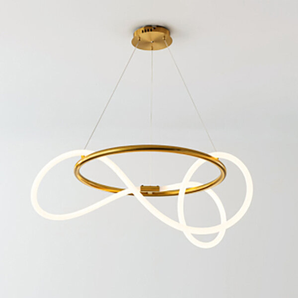 Long Strip Silicone Round Iron Pendant Lamp - 图片 2