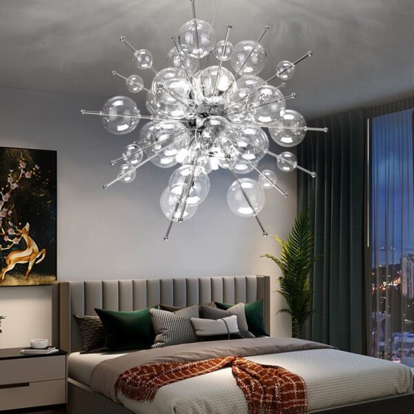 G9 Sliver Gold Glass Ball Pendant Light - 图片 2