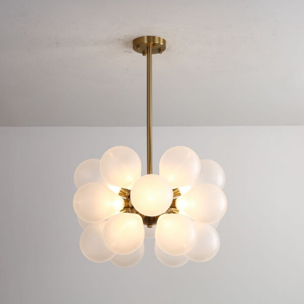 18 Heads Iron Glass Pendant Lamp - 图片 2