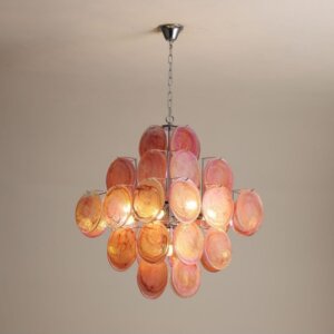 E14/E12 Pink Glass Pendant Light