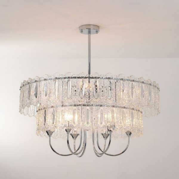 4-9 Heads Round Glass Pendant Lamp