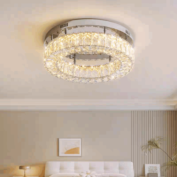 30W Round Crystal Ceiling Lamp - 图片 2