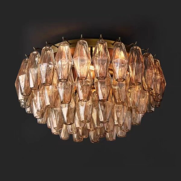 E14 Gold Chrome Red Glass Pendant Lamp - 图片 2