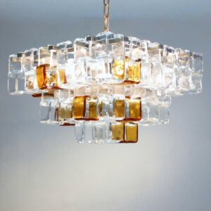 E14 Chrome Glass Cube Pendant Light