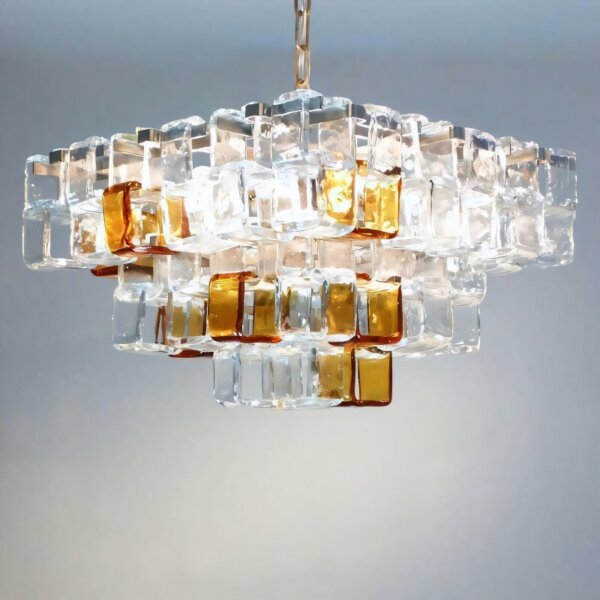 E14 Chrome Glass Cube Pendant Light