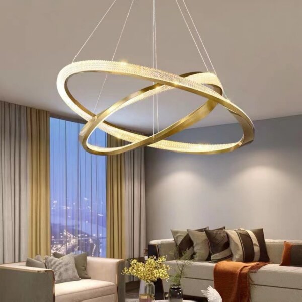D100CM Ring Acrylic Aluminum Pendant Lamp - 图片 3