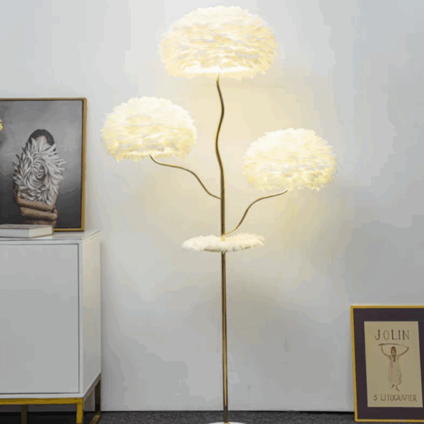 H180CM Tree Feather Floor Lamp - 图片 2