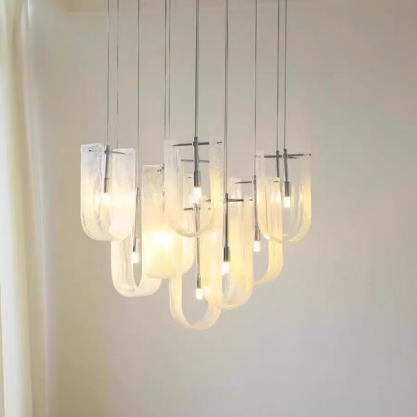 1-19 Heads U-shaped Glass Pendant Light - 图片 2