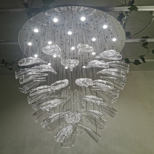 Petal Stainless Steel Glass Pendant Light - 图片 2