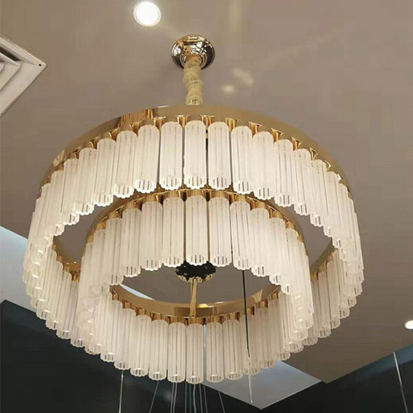 G4 Glass Chrysanthemum Tube Pendant Light - 图片 2