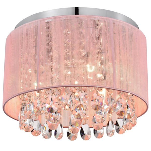 E14 Crystal Round Ceiling Lamp - 图片 2