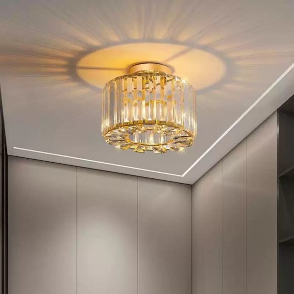H25cm Iron Crystal Ceiling Light - 图片 2