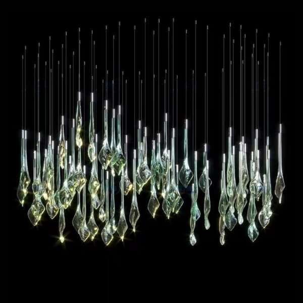 Gold Green Custom Glass Chandelier - 图片 3