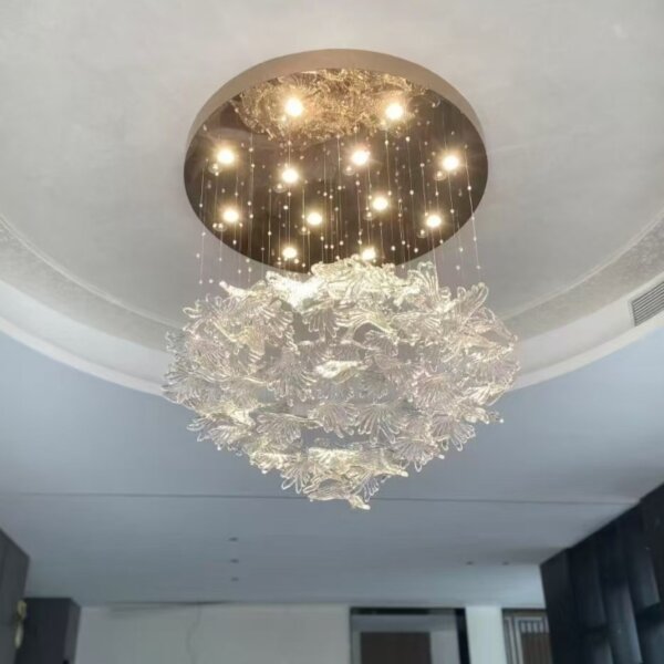 Maple Leaf Flying Bird Custom Glass Chandelier - 图片 2