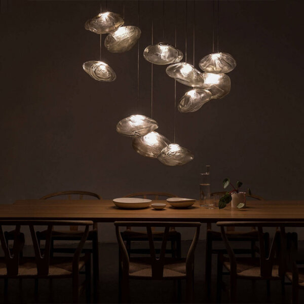 Gold Transparent Cloud Custom Glass Chandelier - 图片 2