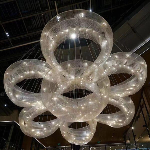 Petal Ribbon Custom Glass Chandelier - 图片 2
