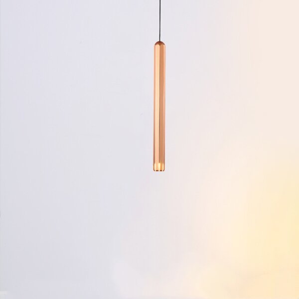 H30CM Linear Tube Rose Gold Gray Pendant Lamp - 图片 2