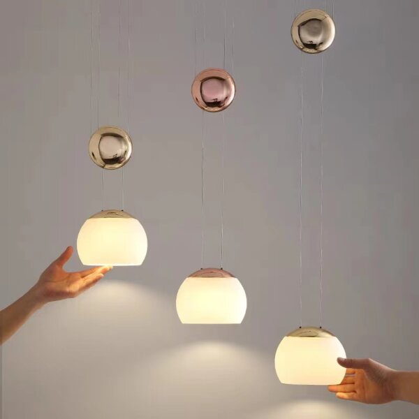 D10CM Adjustable Lift Glass Pendant Light - 图片 3