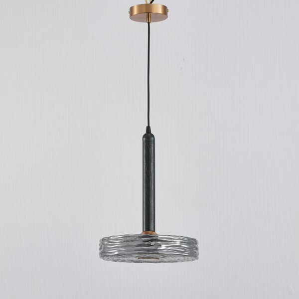 D25CM Smoke Gray Glass Pendant Lamp - 图片 2