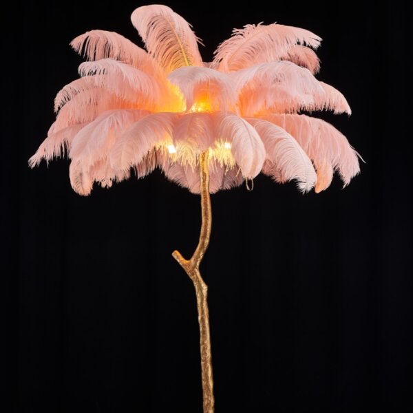 H160CM Feather Palm Tree Floor Lamp - 图片 3