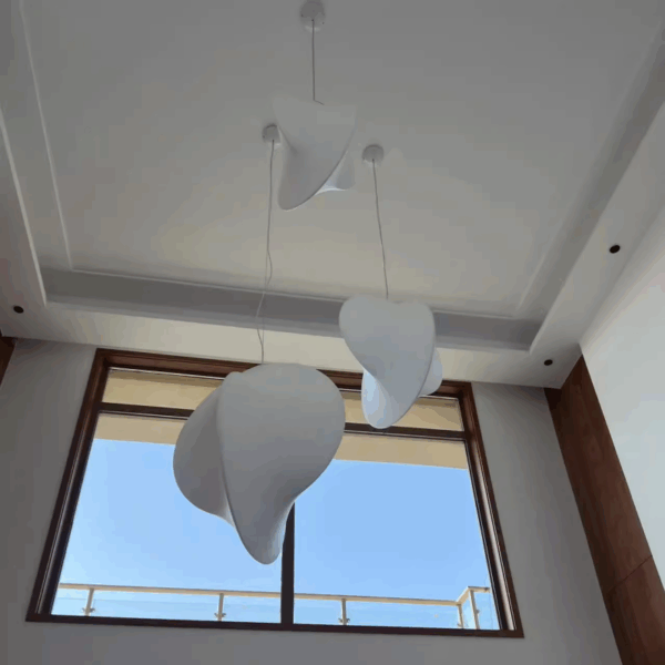 H74CM White Artificial Silk Pendant Lamp - 图片 4