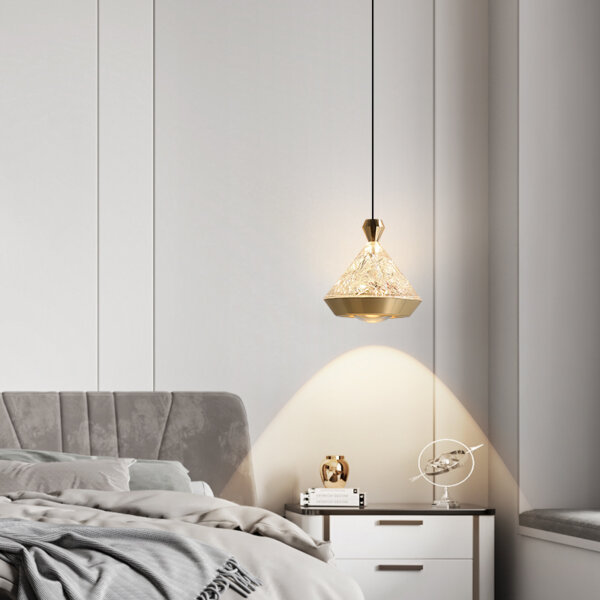 D12cm Conical Golden Black Pendant Lamp - 图片 3