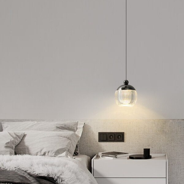H14cm Retro Acrylic Ball Pendant Light - 图片 3