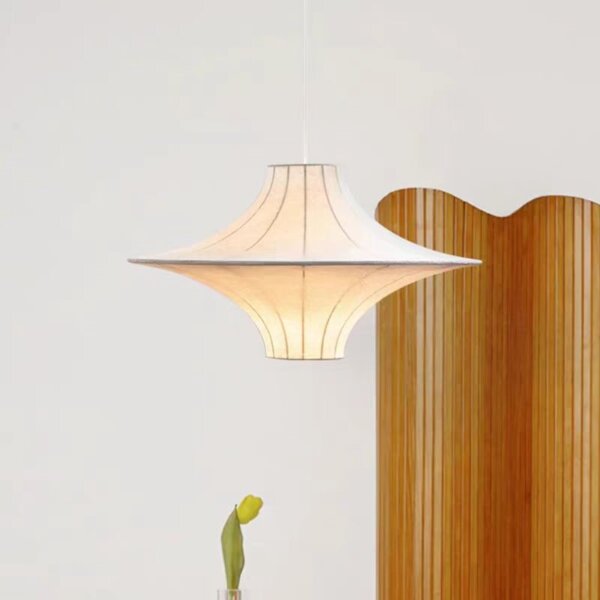 H35CM Silk Fabric Pendant Lamp - 图片 3